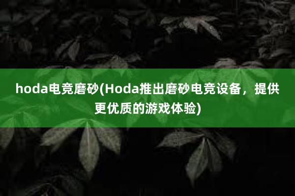 hoda电竞磨砂(Hoda推出磨砂电竞设备，提供更优质的游戏体验)