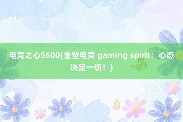 电竞之心5600(重塑电竞 gaming spirit：心态决定一切！)